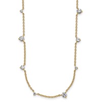 True Origin 14K Yellow Gold 2.10 Carat Lab Grown Diamond VS+ F+ Complete 10 Station Necklace, 16" view 1