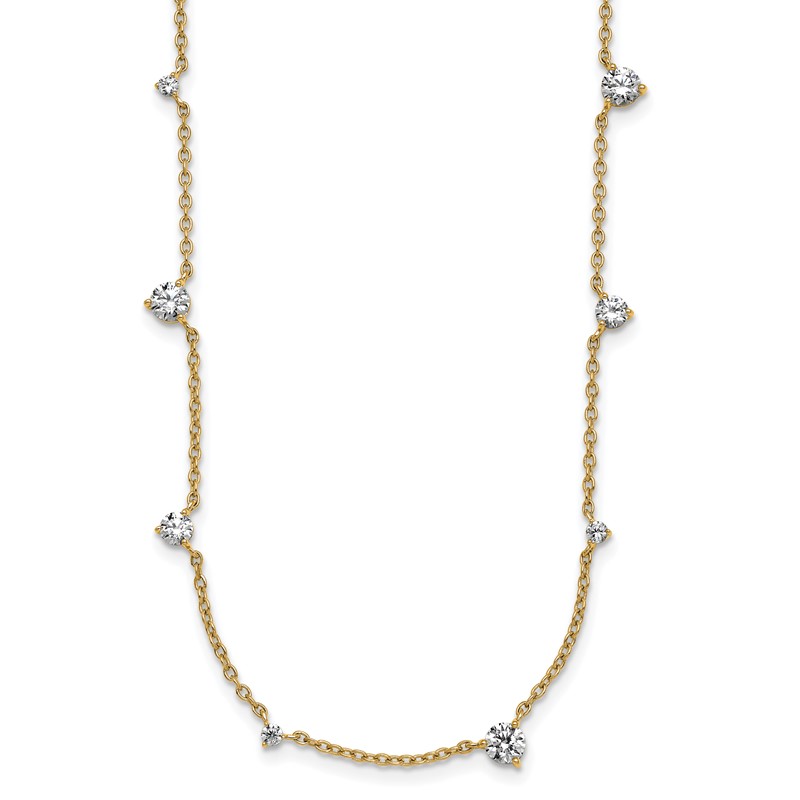 True Origin 14k 2 1/10 carat Lab Grown Diamond VS DEF Ten Station 16 inch Necklace