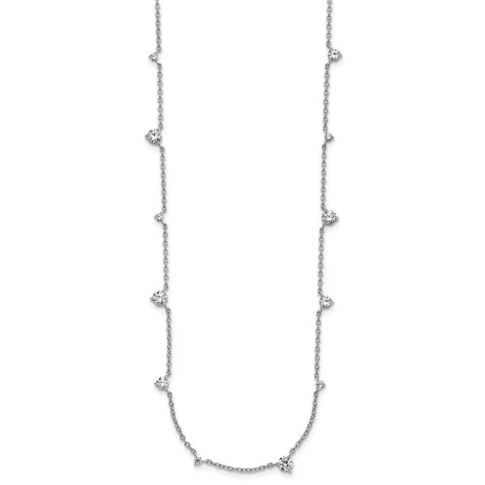 True Origin 14k White Gold 2 3/8 carat Lab Grown Diamond VS DEF Twelve Station 18 inch Necklace (PM11003-240-WLD-18)
