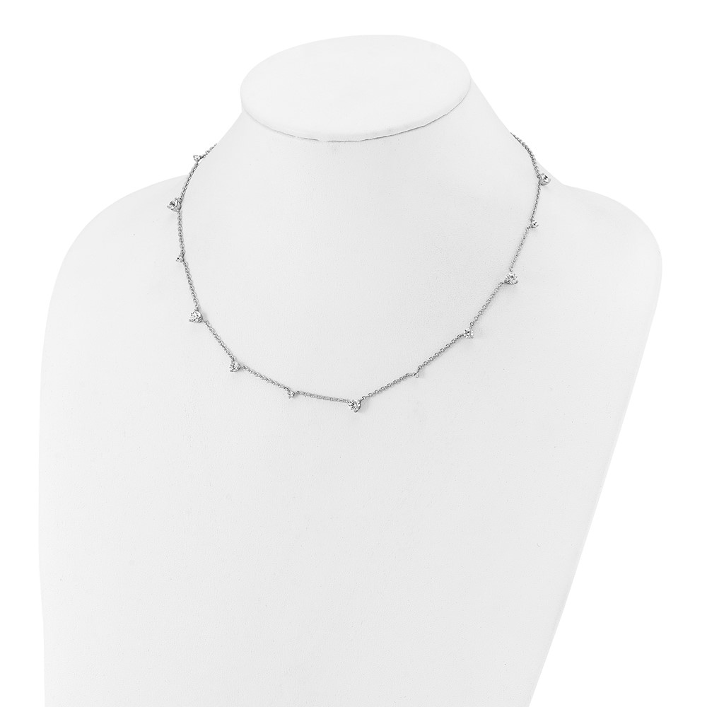 True Origin 14k White Gold 2 3/8 carat Lab Grown Diamond VS DEF Twelve Station 18 inch Necklace (PM11003-240-WLD-18)
