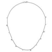 True Origin 14K White Gold 2.38 Carat Lab Grown Diamond VS+ F+ Complete 12 Station Necklace, 18" view 4