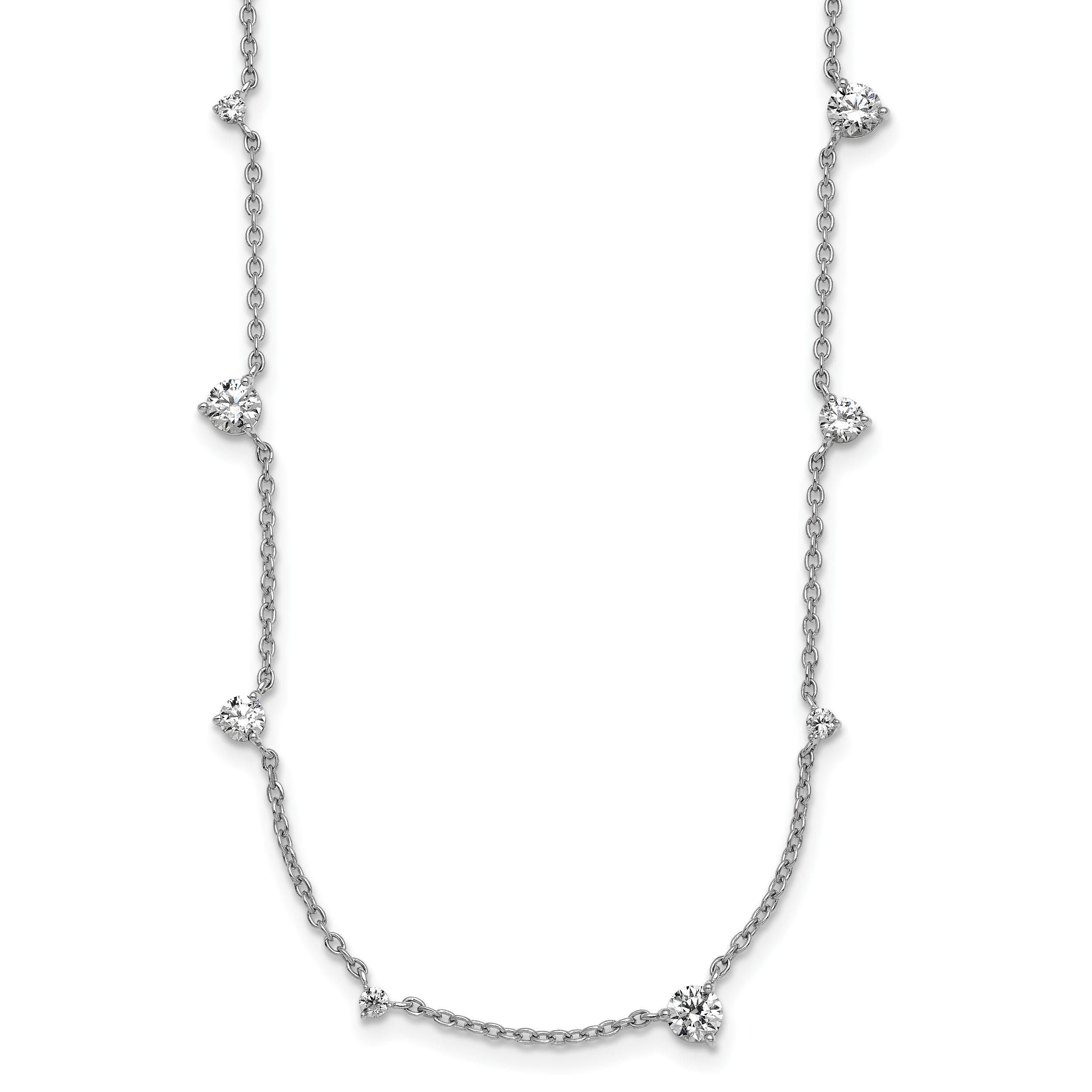 True Origin 14k White Gold 2 3/8 carat Lab Grown Diamond VS DEF Twelve Station 18 inch Necklace (PM11003-240-WLD-18)