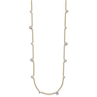 True Origin 14K Yellow Gold 2.38 Carat Lab Grown Diamond VS+ F+ Complete 12 Station Necklace, 18" view 2