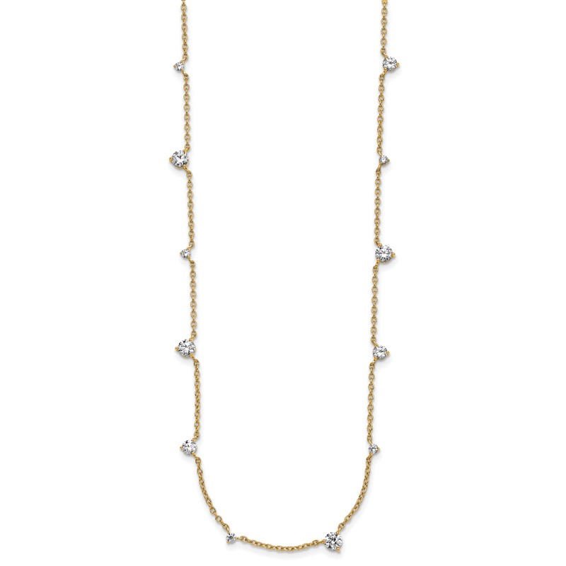 True Origin 14k 2 3/8 carat Lab Grown Diamond VS DEF Twelve Station 18 inch Necklace
