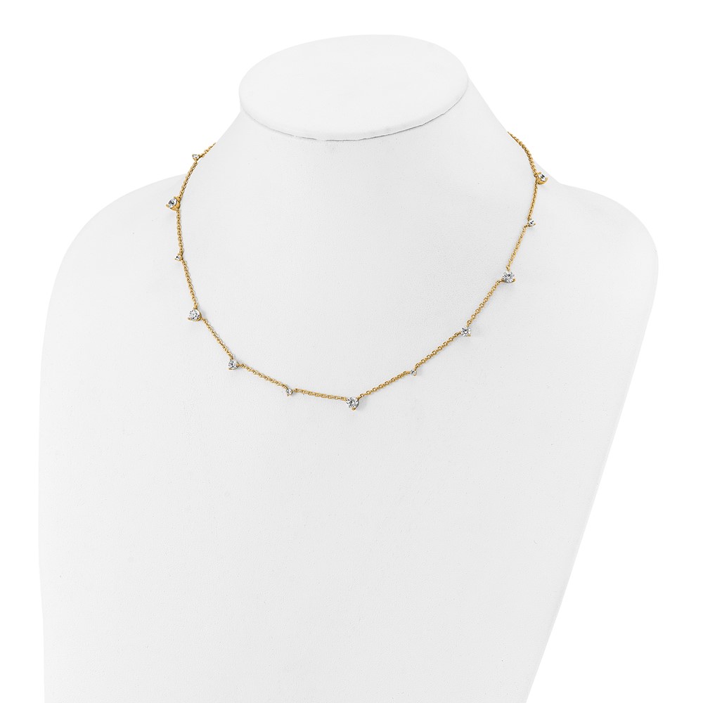 True Origin 14k 2 3/8 carat Lab Grown Diamond VS DEF Twelve Station 18 inch Necklace (PM11003-240-LD-18)