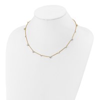 True Origin 14K Yellow Gold 2.38 Carat Lab Grown Diamond VS+ F+ Complete 12 Station Necklace, 18" view 3
