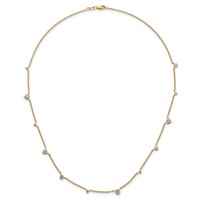 True Origin 14K Yellow Gold 2.38 Carat Lab Grown Diamond VS+ F+ Complete 12 Station Necklace, 18" view 4