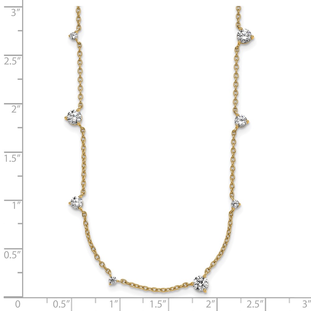 True Origin 14k 2 3/8 carat Lab Grown Diamond VS DEF Twelve Station 18 inch Necklace (PM11003-240-LD-18)