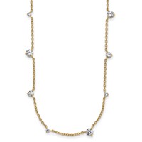 True Origin 14K Yellow Gold 2.38 Carat Lab Grown Diamond VS+ F+ Complete 12 Station Necklace, 18" view 1