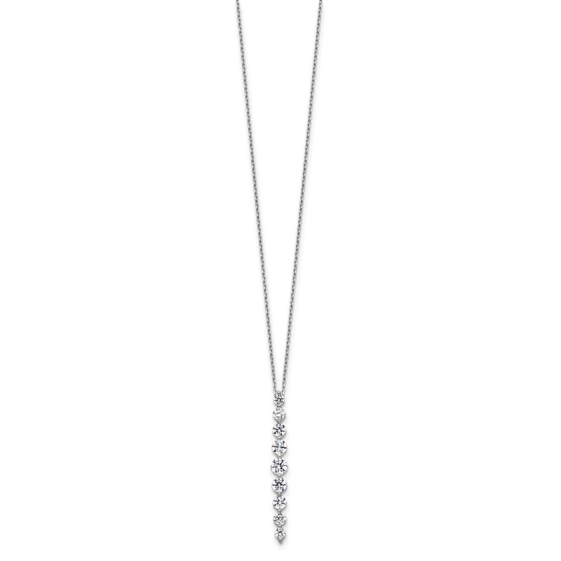 True Origin 14k White Gold 1 carat Lab Grown Diamond VS DEF 18 inch Vertical Slide Necklace