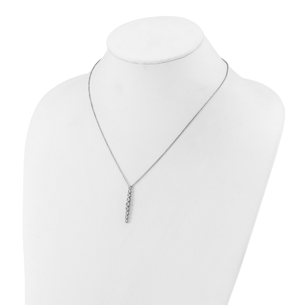 True Origin 14k White Gold 1 carat Lab Grown Diamond VS DEF 18 inch Vertical Slide Necklace (PM11004-100-WLD)