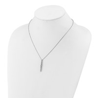 True Origin 14K White Gold 1 Carat Lab Grown Diamond VS+ F+ Complete Vertical Slide Necklace, 18" view 3