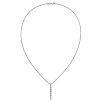 True Origin 14K White Gold 1 Carat Lab Grown Diamond VS+ F+ Complete Vertical Slide Necklace, 18" view 4