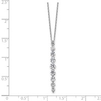 True Origin 14K White Gold 1 Carat Lab Grown Diamond VS+ F+ Complete Vertical Slide Necklace, 18" view 5