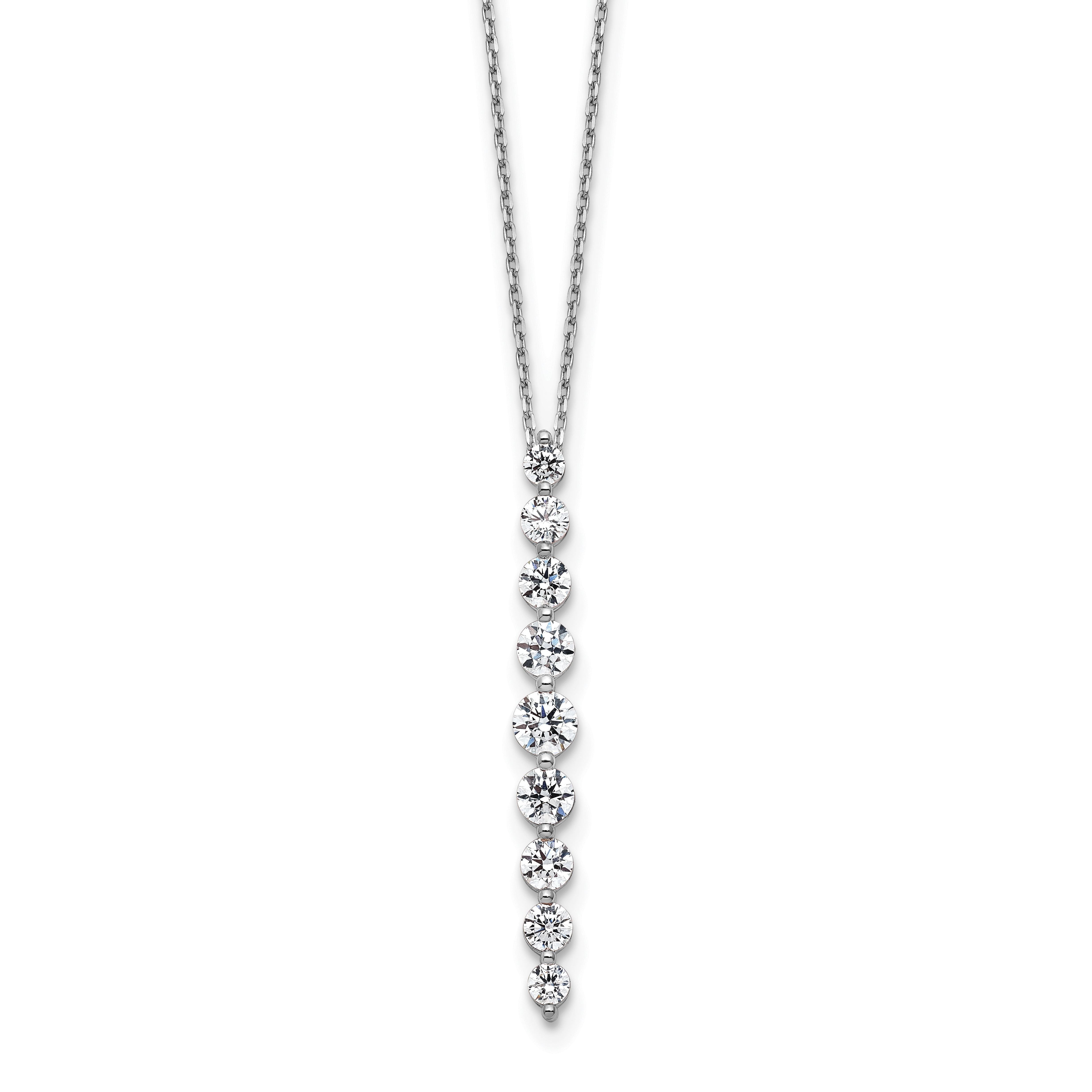 True Origin 14k White Gold 1 carat Lab Grown Diamond VS DEF 18 inch Vertical Slide Necklace (PM11004-100-WLD)