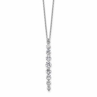 True Origin 14K White Gold 1 Carat Lab Grown Diamond VS+ F+ Complete Vertical Slide Necklace, 18" view 1
