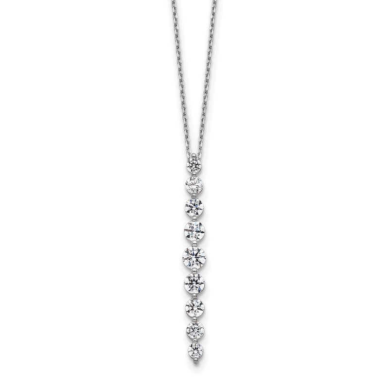 True Origin 14k White Gold 1 carat Lab Grown Diamond VS DEF 18 inch Vertical Slide Necklace