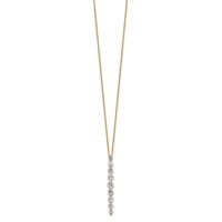 True Origin 14K Yellow Gold 1 Carat Lab Grown Diamond VS+ F+ Complete Vertical Slide Necklace, 18" view 2