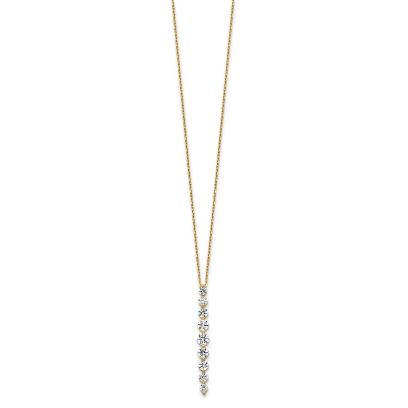 True Origin 14k 1 carat Lab Grown Diamond VS DEF 18 inch Vertical Slide Necklace