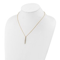 True Origin 14K Yellow Gold 1 Carat Lab Grown Diamond VS+ F+ Complete Vertical Slide Necklace, 18" view 3