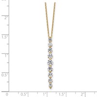 True Origin 14K Yellow Gold 1 Carat Lab Grown Diamond VS+ F+ Complete Vertical Slide Necklace, 18" view 5
