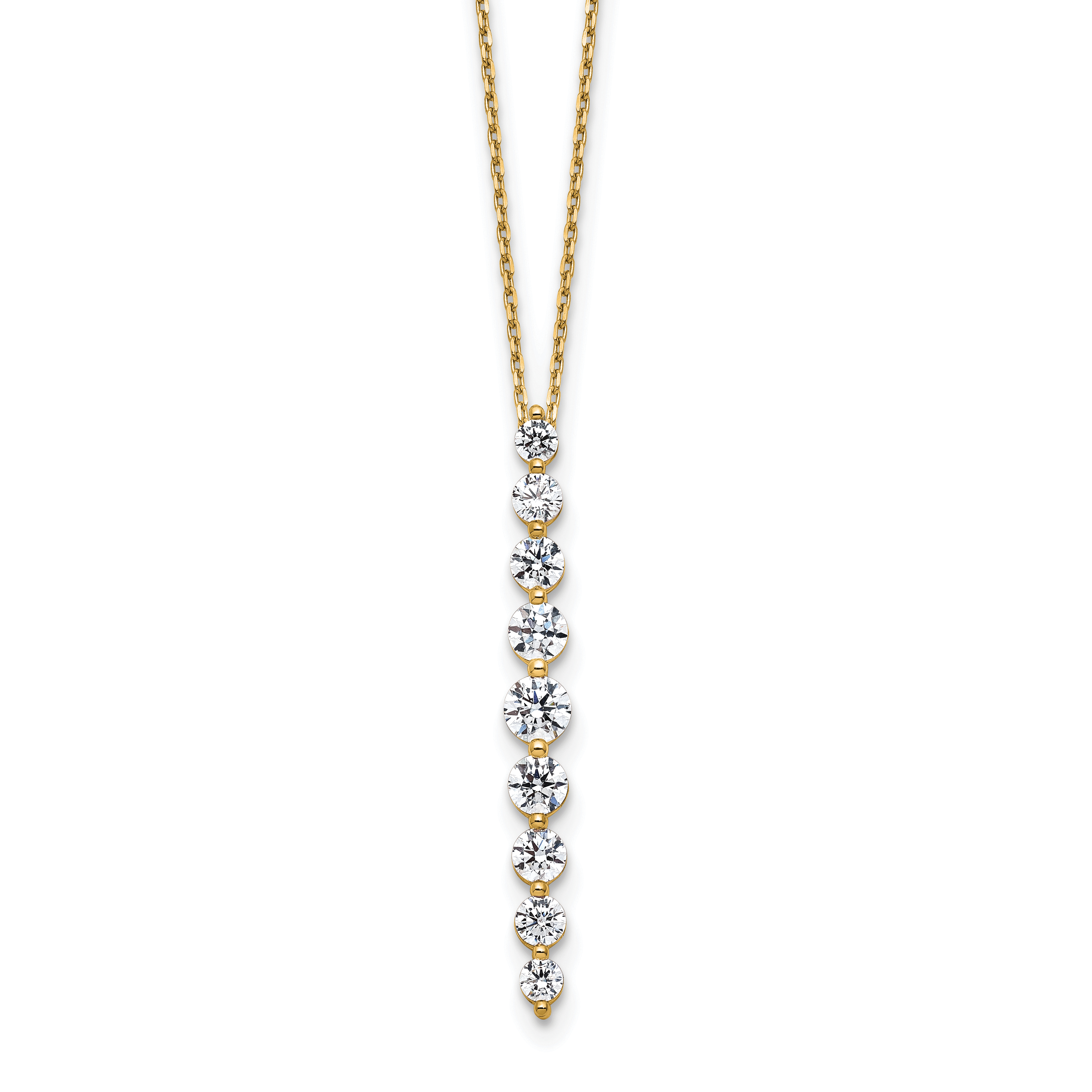 True Origin 14k 1 carat Lab Grown Diamond VS DEF 18 inch Vertical Slide Necklace (PM11004-100-LD)