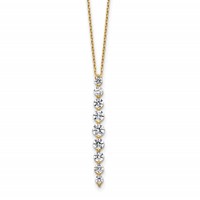 True Origin 14K Yellow Gold 1 Carat Lab Grown Diamond VS+ F+ Complete Vertical Slide Necklace, 18" view 1