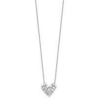 14K White Gold 1.25 Carat Lab Grown Diamond VS SI+ G+ Complete Cluster Heart Necklace, 18" view 2