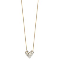 14K Yellow Gold 1.25 Carat Lab Grown Diamond VS SI+ G+ Complete Cluster Heart Necklace, 18" view 2