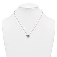 14K Yellow Gold 1.25 Carat Lab Grown Diamond VS SI+ G+ Complete Cluster Heart Necklace, 18" view 3