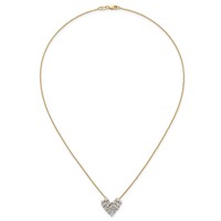 14K Yellow Gold 1.25 Carat Lab Grown Diamond VS SI+ G+ Complete Cluster Heart Necklace, 18" view 4