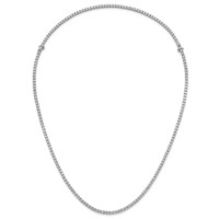 14K White Gold 16.88 Carat Lab Grown Diamond VS SI+ G+ Complete Convertible Tennis Necklace and Bracelet view 5