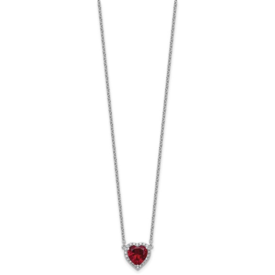 Gold Lab Grown Diamond and Gemstone Heart Necklace