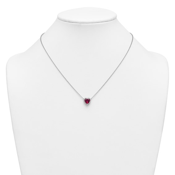 Gold Lab Grown Diamond and Gemstone Heart Necklace