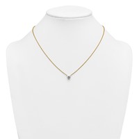 14K Yellow Gold Heart Certified Lab Grown VS SI+ G+ Complete Diamond Pendant with Chai view 3