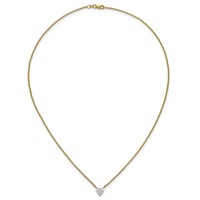 14K Yellow Gold Heart Certified Lab Grown VS SI+ G+ Complete Diamond Pendant with Chai view 4