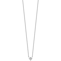 14K White Gold Heart Certified Lab Grown VS SI+ G+ Complete Diamond Pendant with Chai view 2