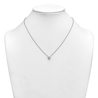 14K White Gold Heart Certified Lab Grown VS SI+ G+ Complete Diamond Pendant with Chai view 3