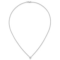 14K White Gold Heart Certified Lab Grown VS SI+ G+ Complete Diamond Pendant with Chai view 4