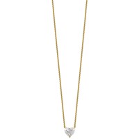 14K Yellow Gold Heart Certified Lab Grown VS SI+ G+ Complete Diamond Pendant with Chai view 2