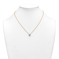 14K Yellow Gold Heart Certified Lab Grown VS SI+ G+ Complete Diamond Pendant with Chai view 3