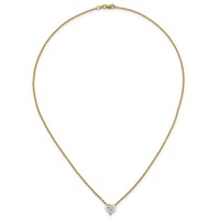 14K Yellow Gold Heart Certified Lab Grown VS SI+ G+ Complete Diamond Pendant with Chai view 4
