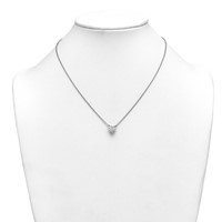 14K White Gold Heart Certified Lab Grown VS SI+ G+ Complete Diamond Pendant with Chai view 3