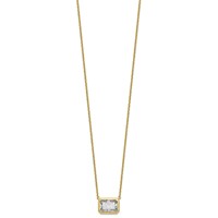 14K Yellow Gold Radiant Certified Lab Grown VS SI+ G+ Complete Diamond Pendant with Ch view 2