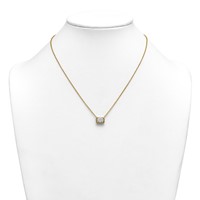 14K Yellow Gold Radiant Certified Lab Grown VS SI+ G+ Complete Diamond Pendant with Ch view 3
