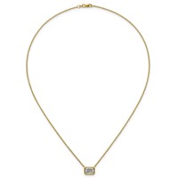 14K Yellow Gold Radiant Certified Lab Grown VS SI+ G+ Complete Diamond Pendant with Ch view 4