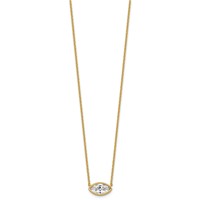 14K Yellow Gold Marquise Certified Lab Grown VS SI+ G+ Complete Dia. Pend with Chain view 2