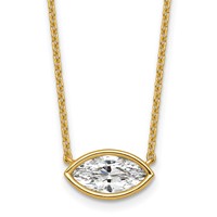 14K Yellow Gold Marquise Certified Lab Grown VS SI+ G+ Complete Dia. Pend with Chain view 1