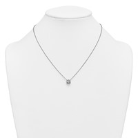 14K White Gold 1.50 Carat Certified Lab Grown Diamond VS+ F+ Cushion Complete Bezel Set Necklace, 18" view 3