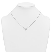 14K White Gold 1 Carat Certified Lab Grown Diamond VS+ F+ Radiant East-West Complete Bezel Set Necklace, 18" view 3
